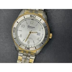 Vintage Genevex Men's Two-Tone Quartz Date Watch 3ATM WR Stainless Steel 42MM